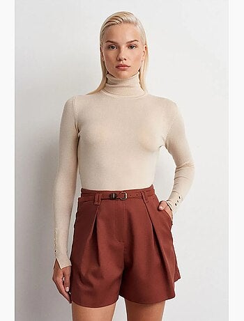 Shorts sartoriali a vita alta con cintura dilvin