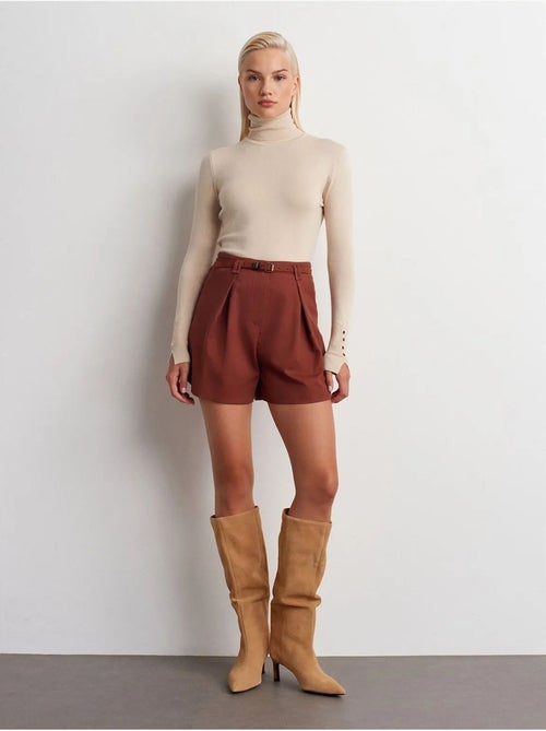 Shorts sartoriali a vita alta con cintura dilvin - Kiabi