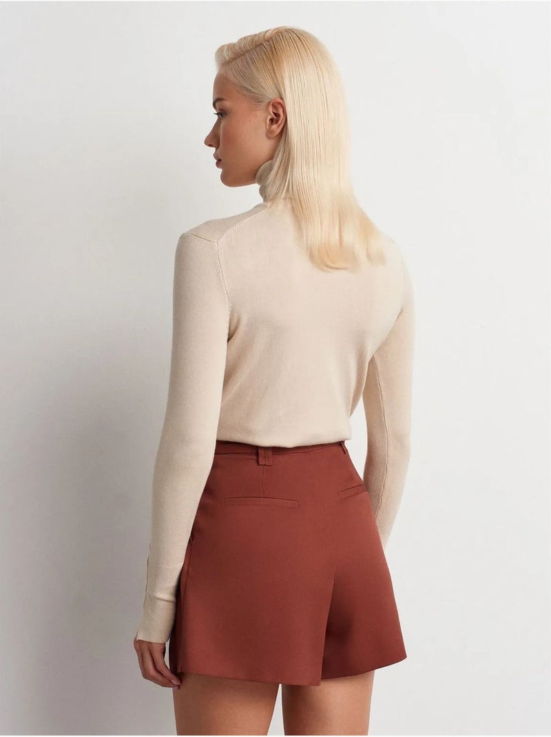 Shorts sartoriali a vita alta con cintura dilvin Terracotta - Kiabi