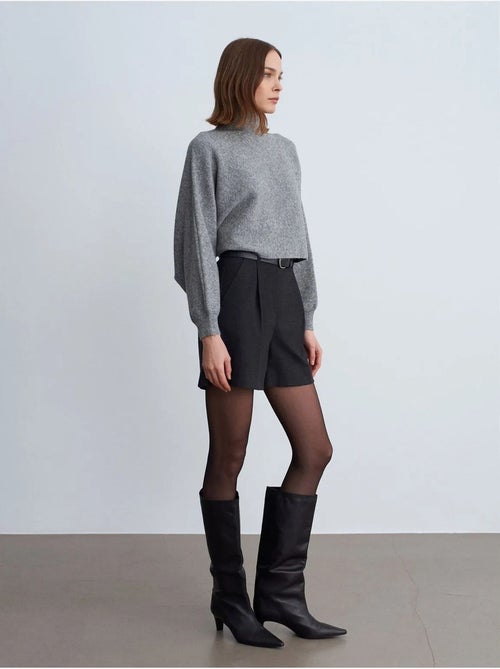 Shorts sartoriali a vita alta con cintura e gamba ampia dilvin - Kiabi