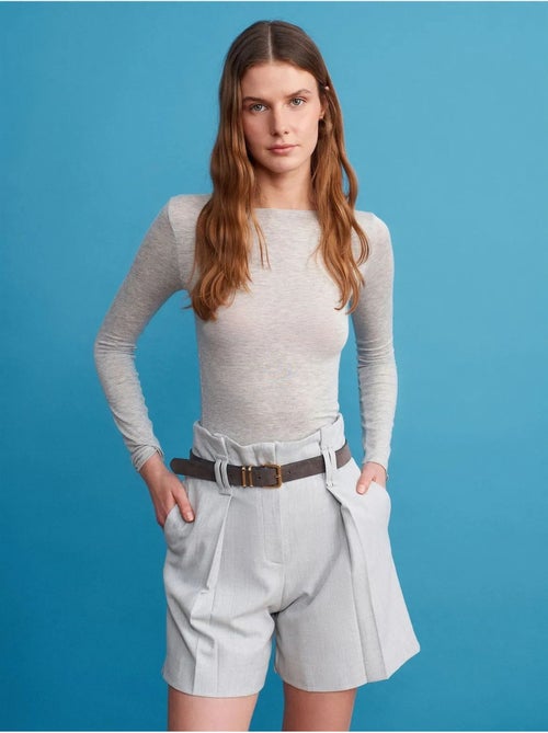 Shorts sartoriali a vita alta con cintura - Kiabi Shorts sartoriali a vita alta con cintura - Kiabi