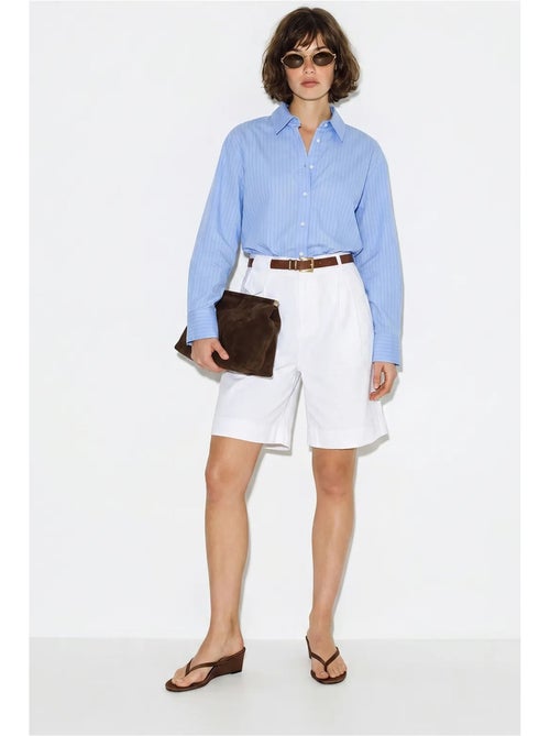 Shorts sartoriali a vita alta con cintura lucci - Kiabi Shorts sartoriali a vita alta con cintura lucci - Kiabi