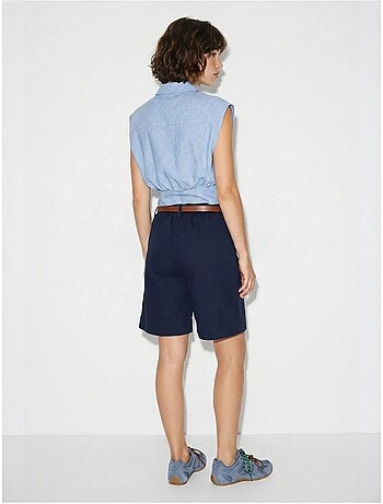 Shorts sartoriali a vita alta con cintura lucci