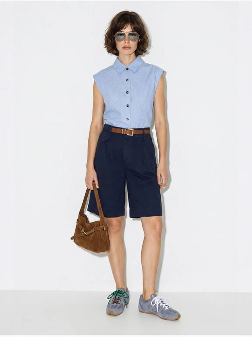 Shorts sartoriali a vita alta con cintura lucci - Kiabi Shorts sartoriali a vita alta con cintura lucci - Kiabi