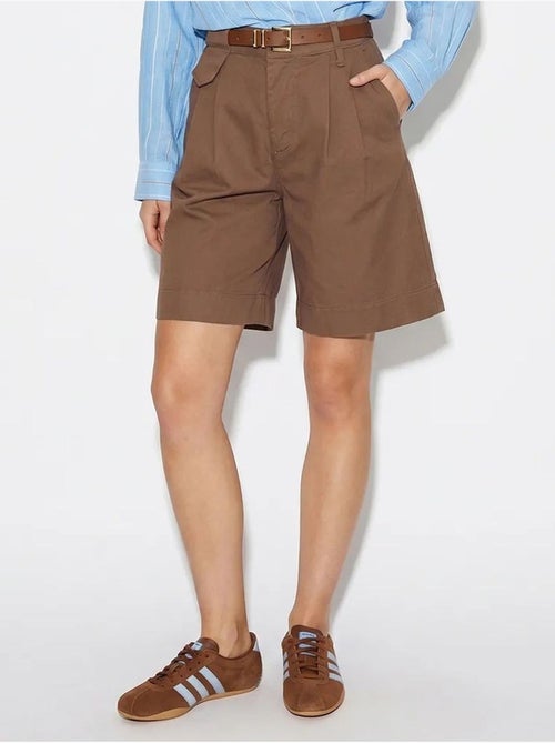 Shorts sartoriali a vita alta con cintura lucci - Kiabi Shorts sartoriali a vita alta con cintura lucci - Kiabi