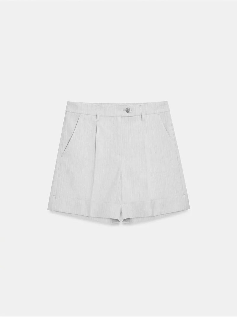 Shorts sartoriali a vita alta in tessuto dilvin Bianco sporco - Kiabi