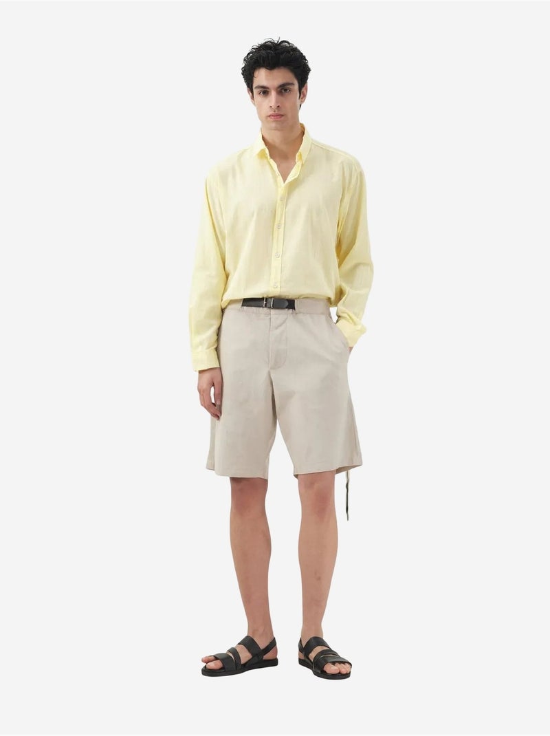 Shorts sartoriali a vita media con cintura giesto Beige argilla - Kiabi