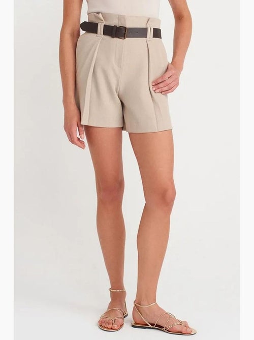 Shorts sartoriali in crêpe a vita alta con cintura dilvin - Kiabi Shorts sartoriali in crêpe a vita alta con cintura dilvin - Kiabi
