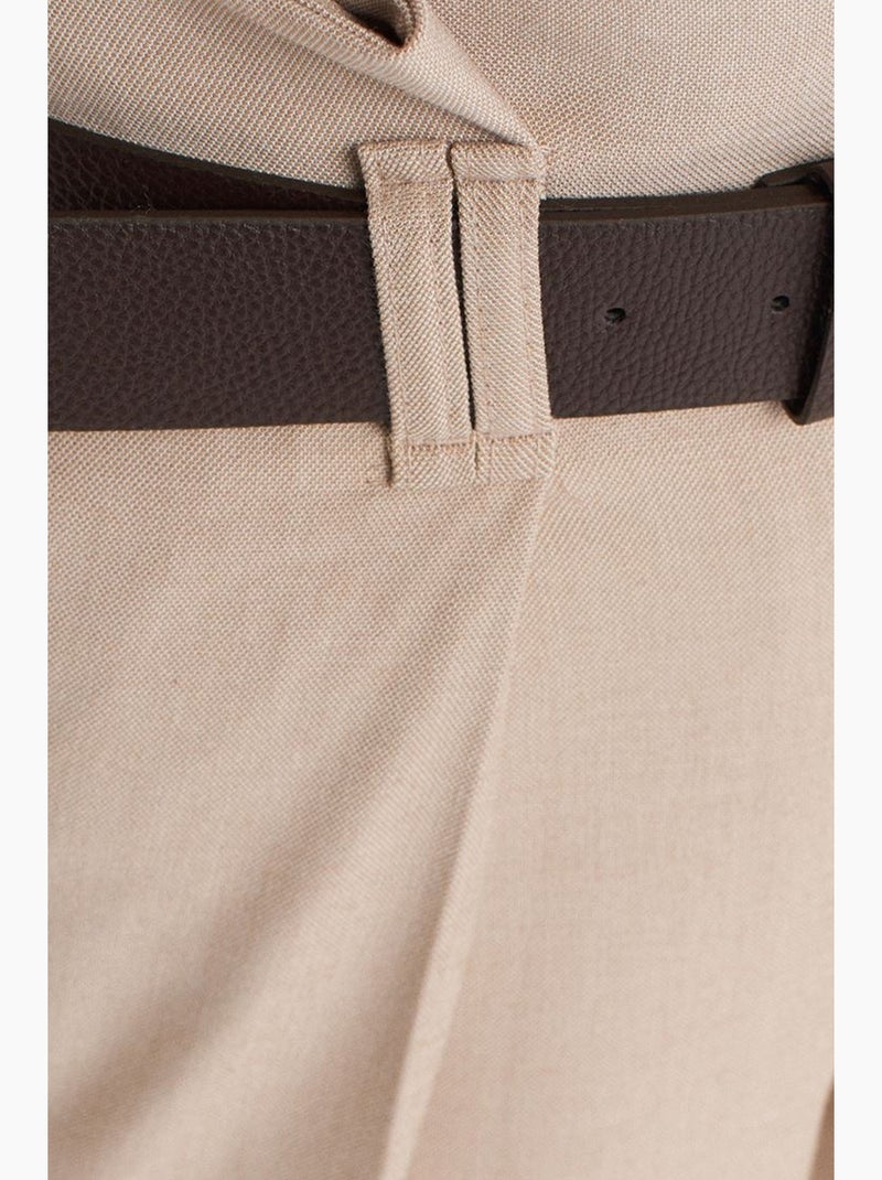 Shorts sartoriali in crêpe a vita alta con cintura dilvin Beige argilla - Kiabi