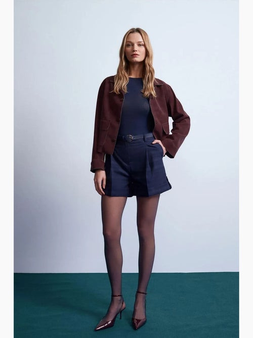 Shorts sartoriali in crêpe a vita alta con cintura dilvin - Kiabi