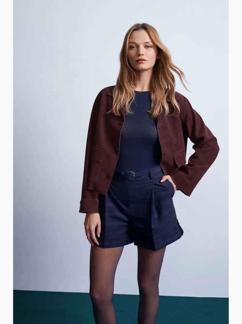 Shorts sartoriali in crêpe a vita alta con cintura dilvin - Kiabi