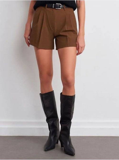 Shorts sartoriali in crêpe a vita alta dilvin - Kiabi