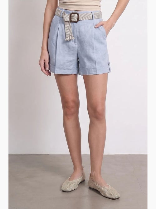 Shorts sartoriali in lino da donna a vita alta dilvin - Kiabi Shorts sartoriali in lino da donna a vita alta dilvin - Kiabi