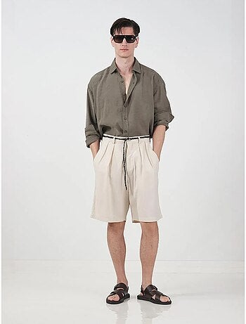 Shorts sartoriali in tencel a vita alta e gamba ampia giesto