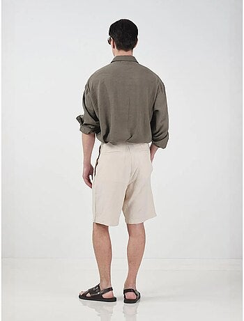 Shorts sartoriali in tencel a vita alta e gamba ampia giesto