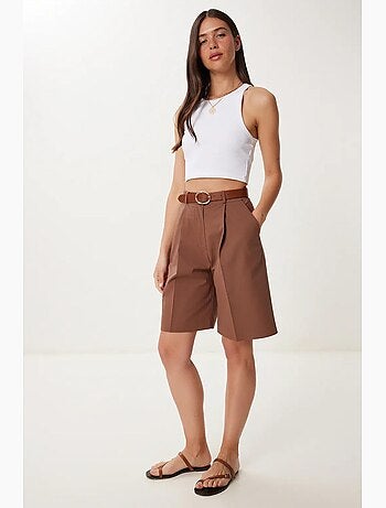 Shorts sartoriali intrecciati con cintura istanbul