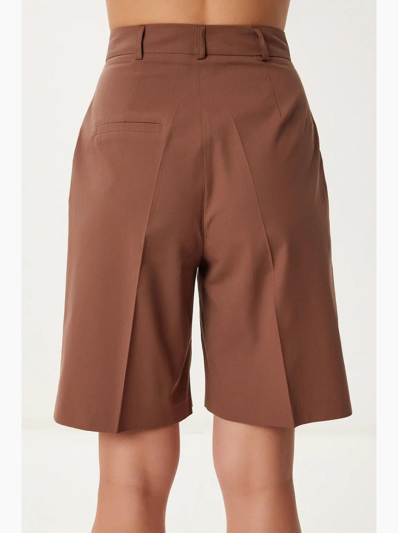 Shorts sartoriali intrecciati con cintura istanbul Marrone cioccolato - Kiabi