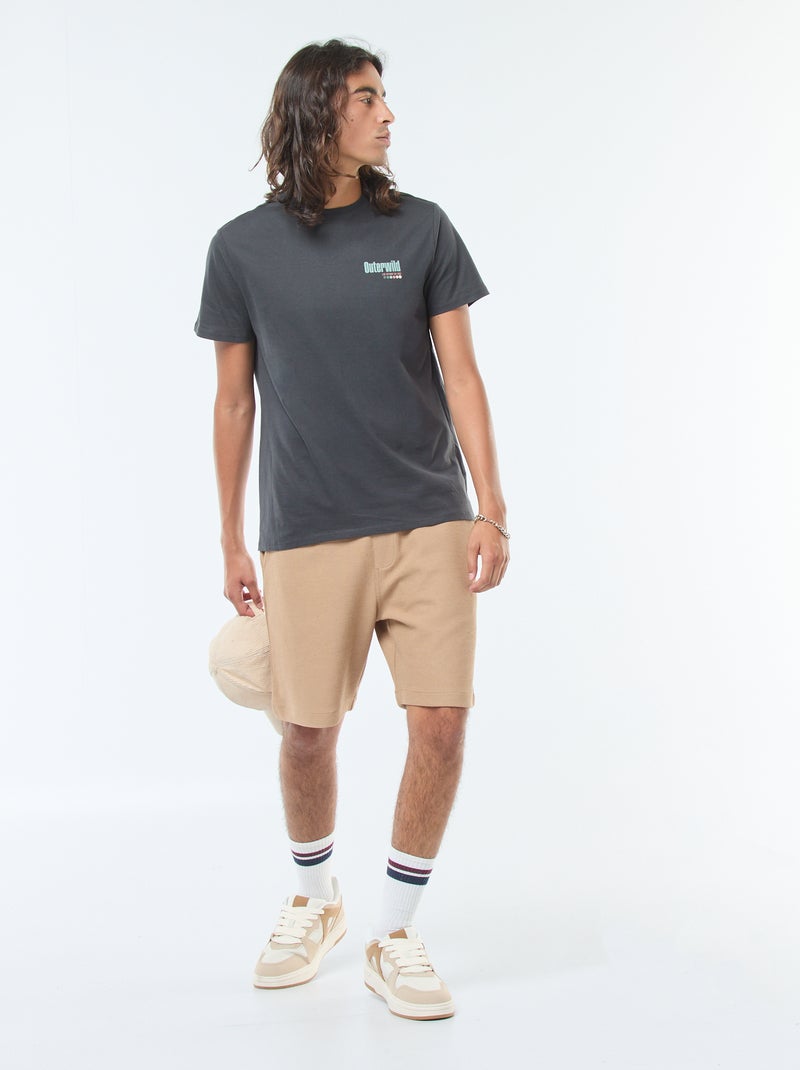 Shorts sportivi con tasche in tessuto fantasia Beige - Kiabi