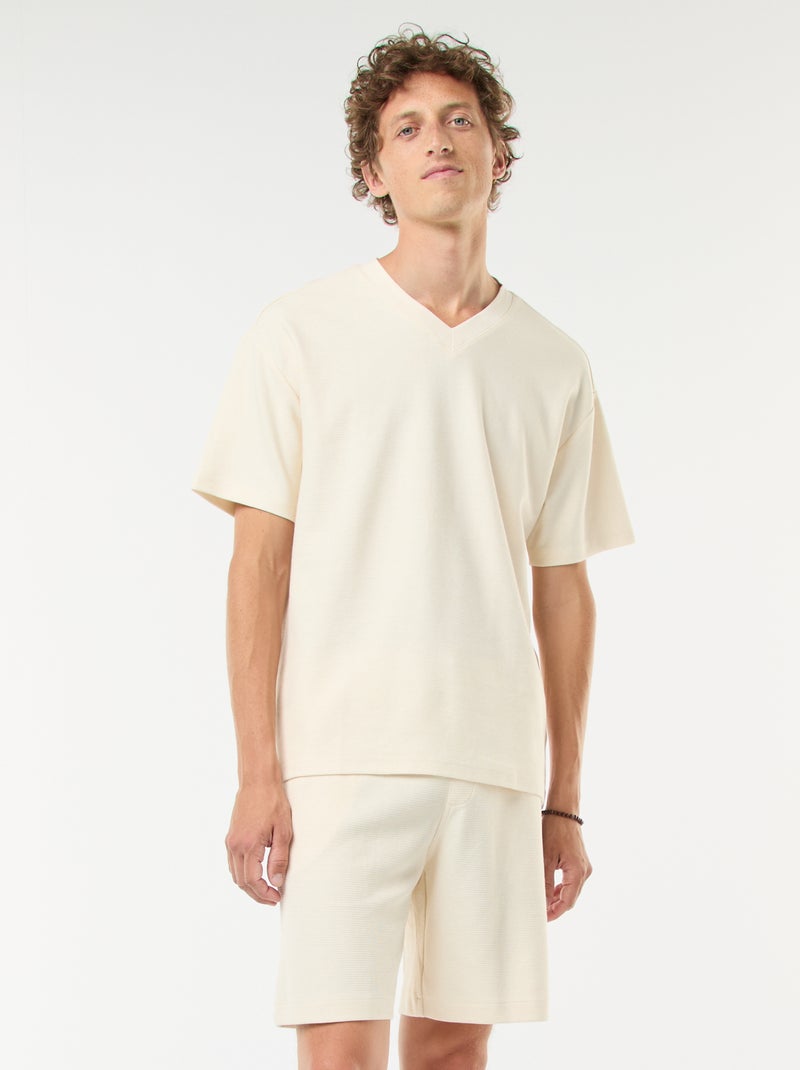 Shorts sportivi con tasche in tessuto fantasia Bianco - Kiabi