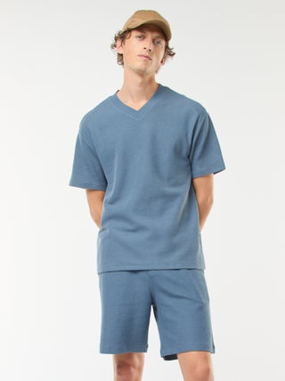Shorts sportivi con tasche in tessuto fantasia