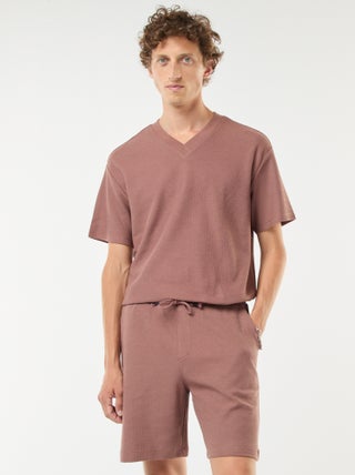 Shorts sportivi con tasche in tessuto fantasia