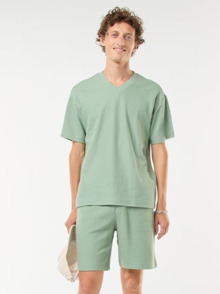 Shorts sportivi con tasche in tessuto fantasia