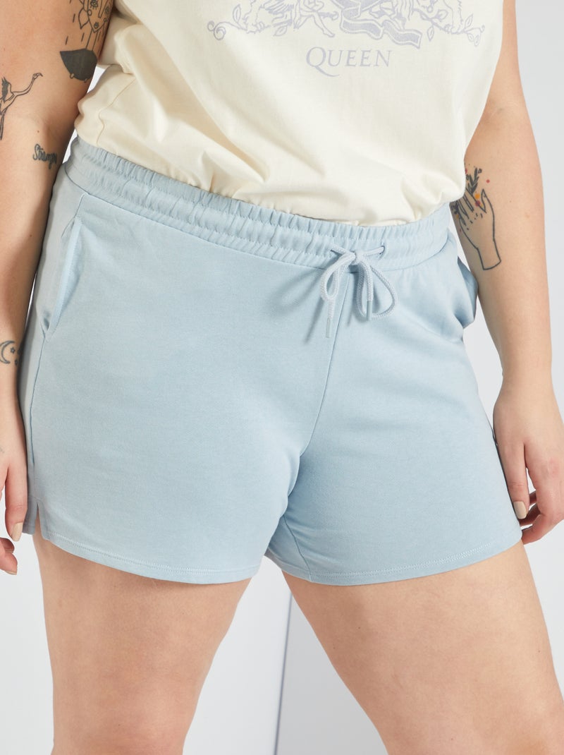 Shorts sportivi in tessuto felpato grigio blu - Kiabi