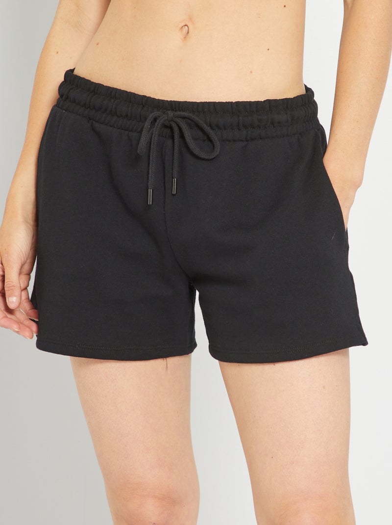 Shorts sportivi in tessuto felpato Nero - Kiabi