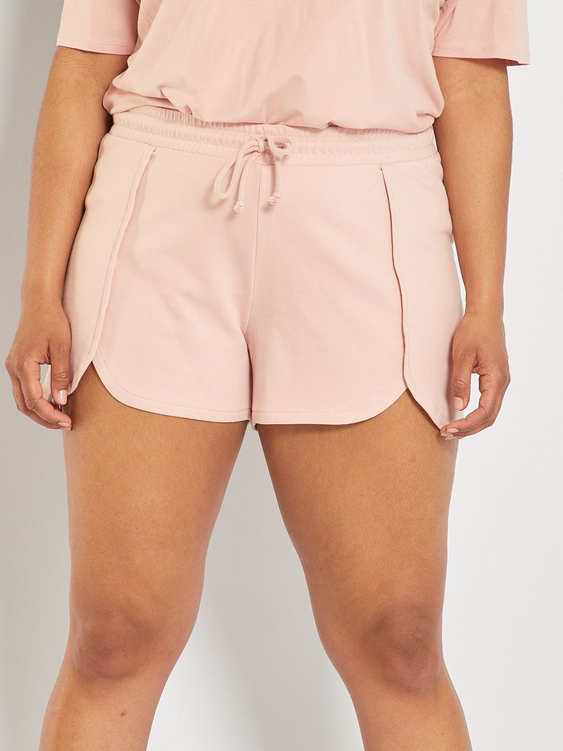 Shorts sportivi in tessuto felpato rosa - Kiabi