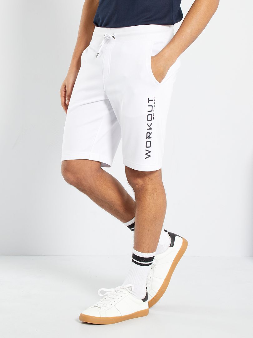 Shorts sportswear in tessuto felpato BIANCO - Kiabi