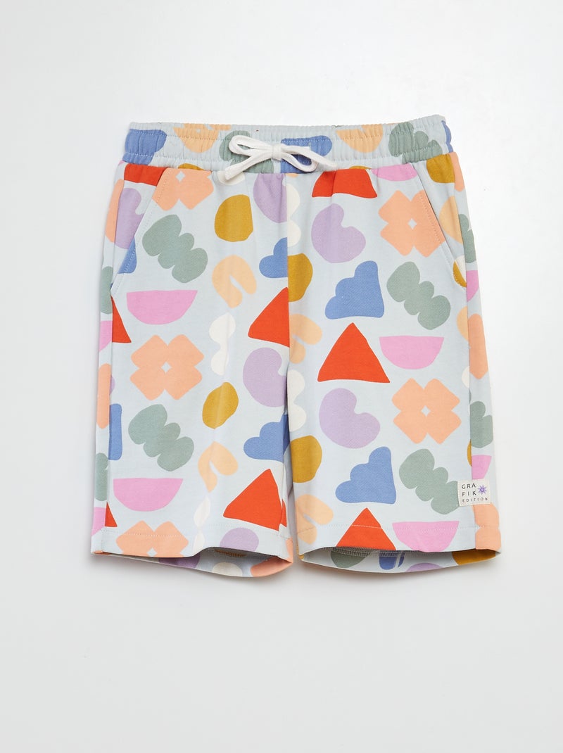 Shorts stampato in tessuto felpato shorts in tessuto felpato leggero - - Graphik Edition BIANCO - Kiabi