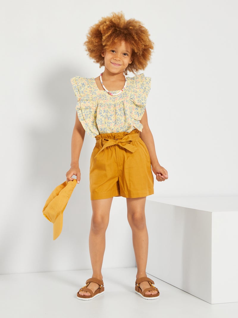 Shorts svasati in lyocell BEIGE - Kiabi