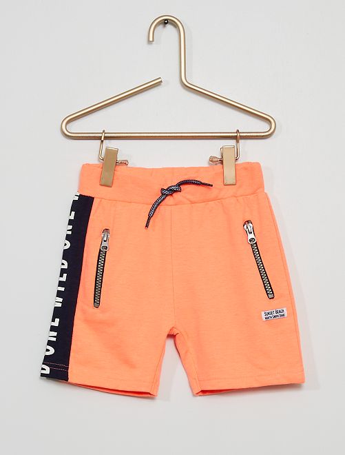 Shorts tasche con zip in tessuto felpato - corallo - Kiabi - 7.00€