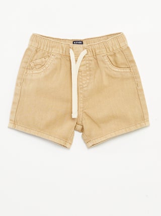 Shorts tinta unita con cordoncini da stringere