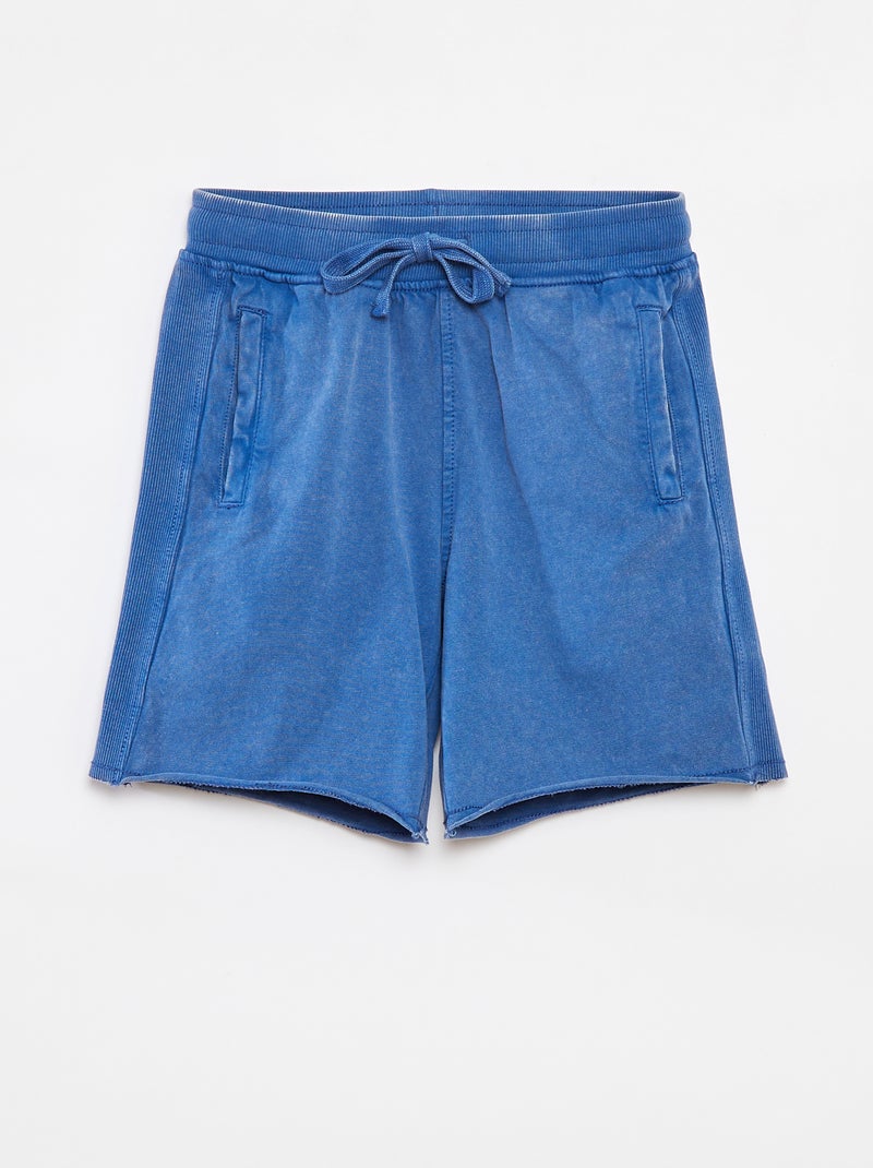 Shorts tinta unita con effetto delavé Blu - Kiabi