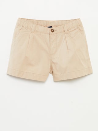 Shorts tinta unita con vita regolabile