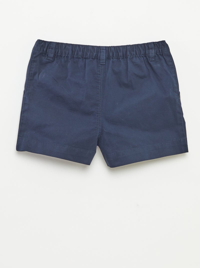 Shorts tinta unita con vita regolabile blu - Kiabi