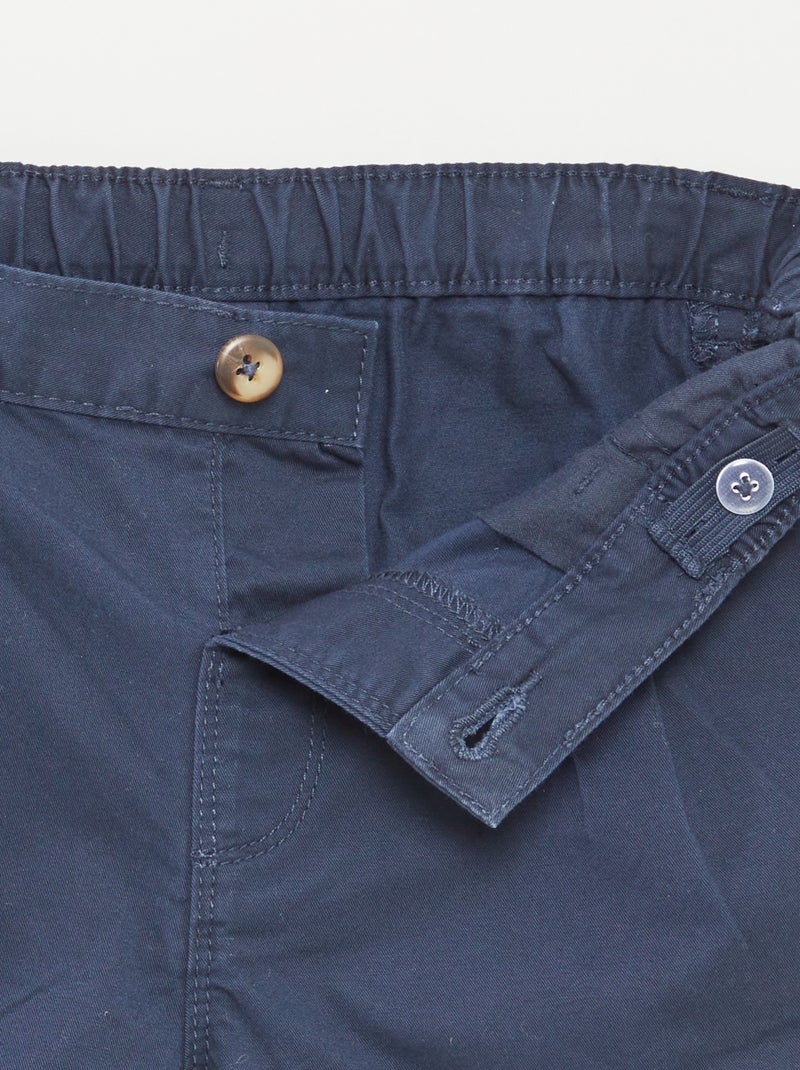 Shorts tinta unita con vita regolabile blu - Kiabi