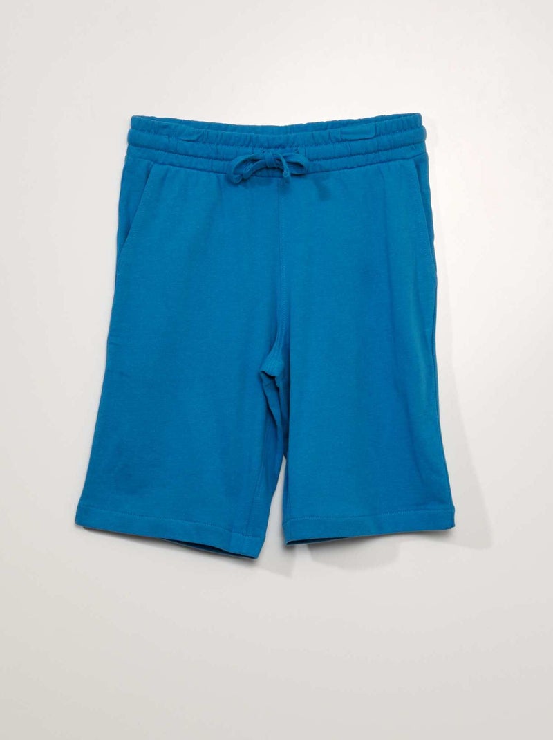Shorts tinta unita in tessuto felpato blu - Kiabi
