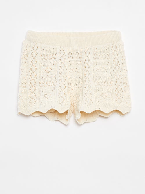 Shorts tinta unita lavorati all'uncinetto - Kiabi