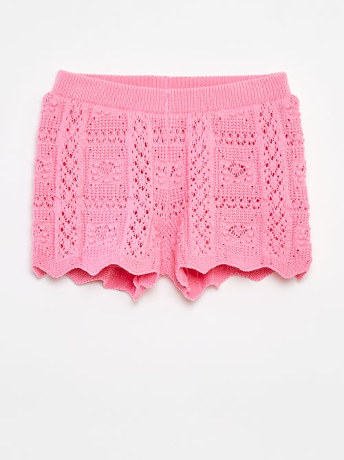 Shorts tinta unita lavorati all'uncinetto - Kiabi