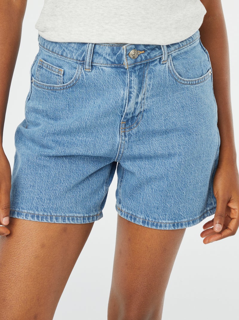 Shorts vita alta in jeans BLU - Kiabi