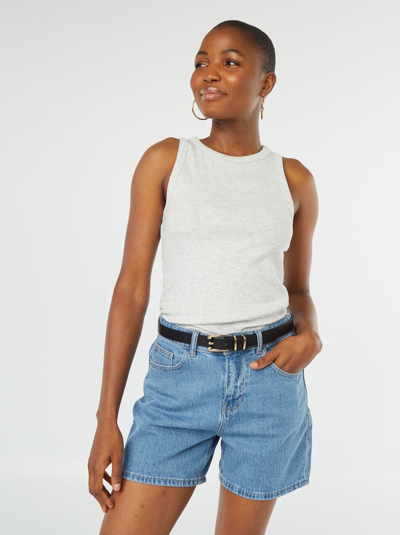 Shorts vita alta in jeans BLU - Kiabi