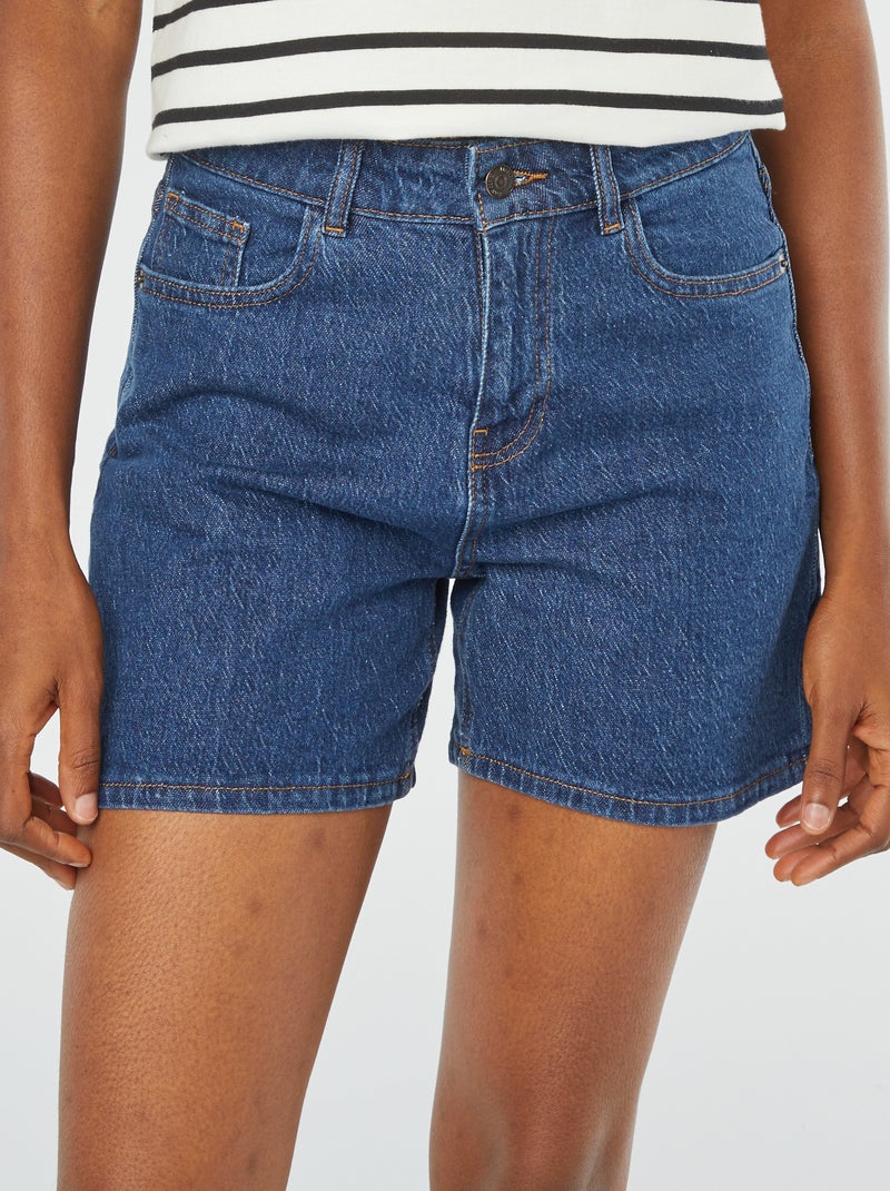 Shorts vita alta in jeans BLU - Kiabi