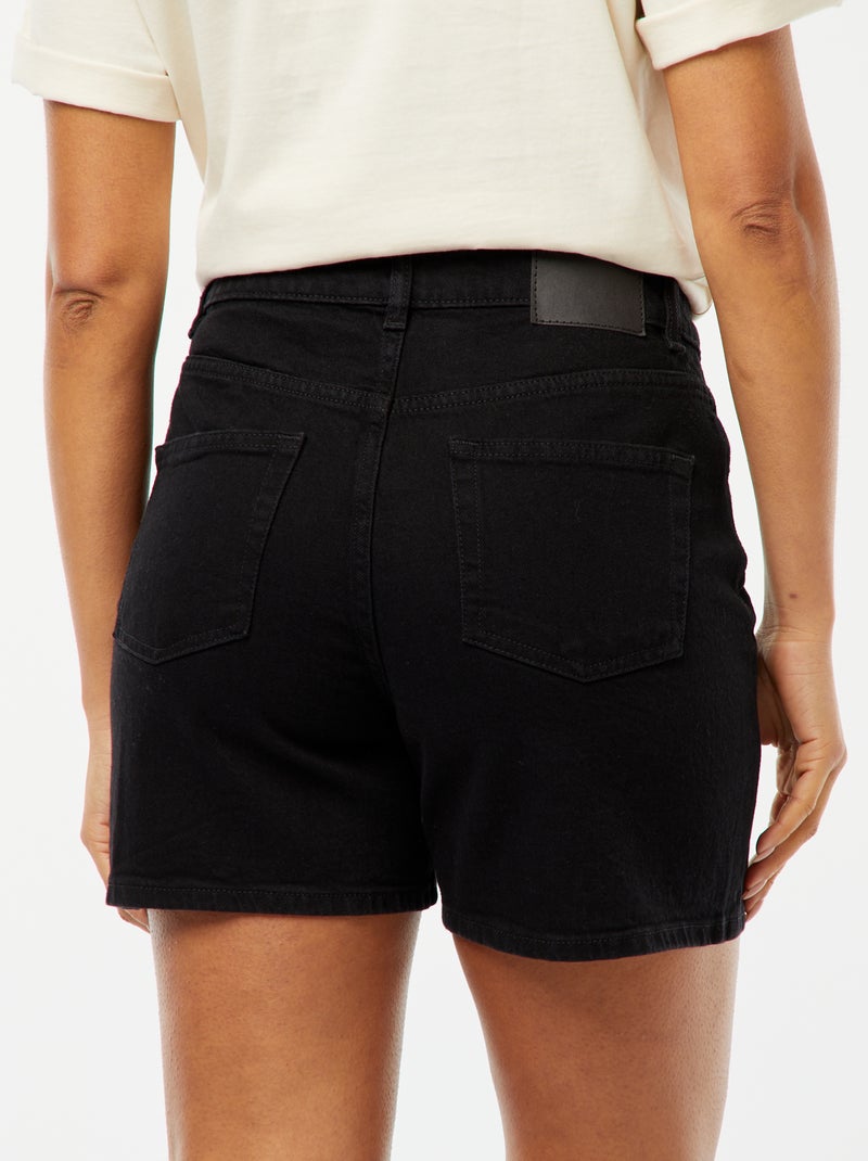 Shorts vita alta in jeans NERO - Kiabi