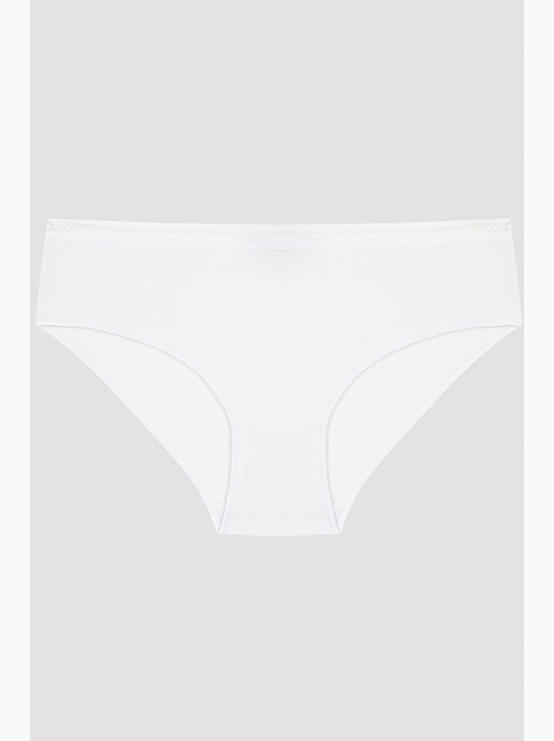 Shorty in cotone con bordo penti Bianco - Kiabi