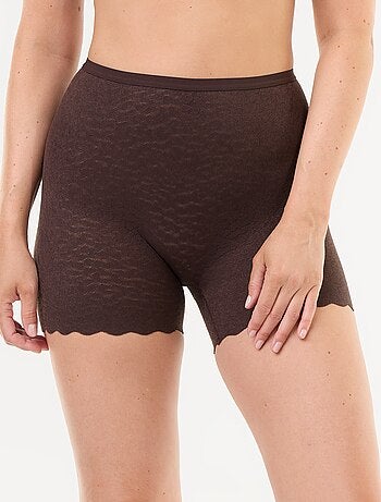 Shorty in pizzo a tinta unita