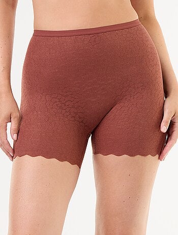 Shorty in pizzo a tinta unita