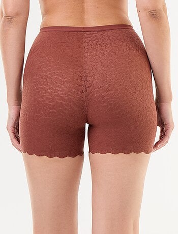 Shorty in pizzo a tinta unita