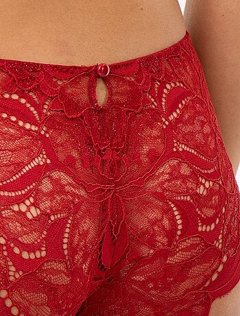 Shorty in pizzo paillettato